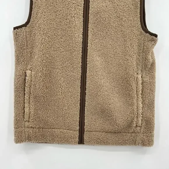 ๐ NWOT Vineyard Vines Nantucket Sherpa Vest Island Khaki Beige Tan Brown Medium - Picture 8 of 16
